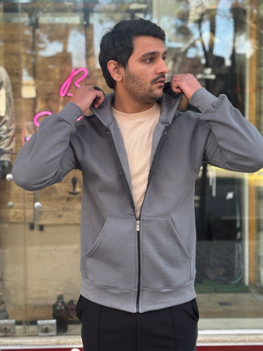 سویشرت جلو زیپ پنبه 3 نخ توکرکی بیسیک