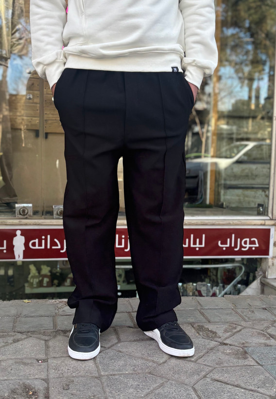 شلوار بگ مردانه مشکی پارچه سورن