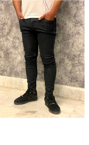 شلوار لی اسکینی مردانه تمام کش ذغالی