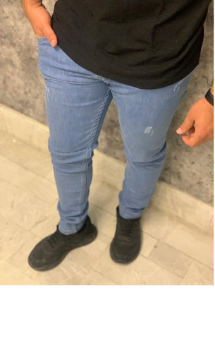 شلوار لی اسکینی مردانه یخی طرح زاب