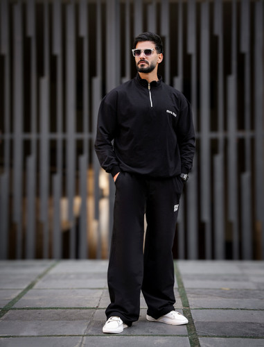 ست اسپرت دورس نیم زیپ و شلوار بگ پارچه پنبه دو نخ MIU MIU