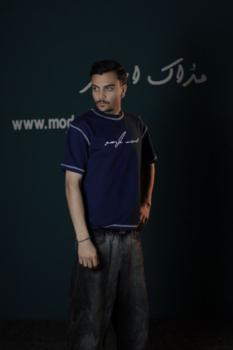 تیشرت باکسی مردانه کثیف دوزی پنبه دونخ